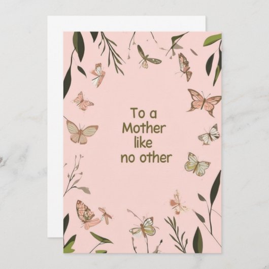 Whimsical Pink Moederdag Kaart (Voorkant / Achterkant)