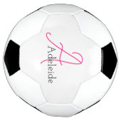 Whimsical Pink Monogram gepersonaliseerd Voetbal (Gedraaid)