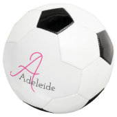 Whimsical Pink Monogram gepersonaliseerd Voetbal (Drie kwart)