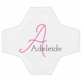 Whimsical Pink Monogram gepersonaliseerd Voetbal (Enkel)