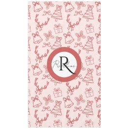 Whimsical pink monogram  tafelkleed