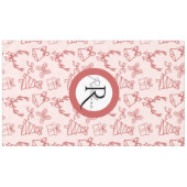 Whimsical pink monogram tafelkleed (Voorkant (Horizontaal))