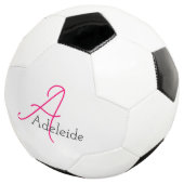 Whimsical Pink Monogram Voetbal (Drie kwart)