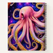Whimsical Pink Octopus met persoonlijke naam Notitieboek (Achterkant)