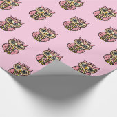 Whimsical Pink Owls Cadeaupapier (Hoek)