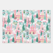 Whimsical Pink Pastel Christmas Holiday Festive Inpakpapier Vel (Voorkant 2)