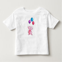 Whimsical Pink Pig. met ballonnen