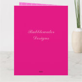 Whimsical Pink Puff Kat Quatrefoil Birthday Card Kaart (Achterkant)