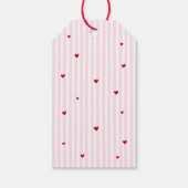 Whimsical Pink Red Bow Hearts Valentine's Day Cadeaulabel (Achterkant)