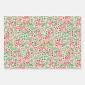 Whimsical Pink Reindeer and Winter Foliage Pattern Inpakpapier Vel (Voorkant)