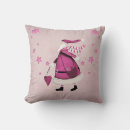 Whimsical Pink Retro  Santa Claus Kussen