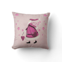 Whimsical Pink Retro  Santa Claus