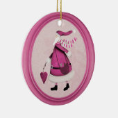 Whimsical Pink Retro Santa Ornament (Rechts)