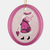 Whimsical Pink Retro Santa Ornament (Links)