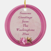 Whimsical Pink Retro Santa Ornament (Achterkant)