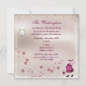 Whimsical Pink Retro Santa Party nodigt uit Kaart (Achterkant)