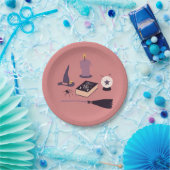 Whimsical pink roze witje bord (Feest)