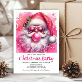 Whimsical Pink Santa Bubble Gum Funny Christmas  Kaart