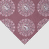Whimsical Pink Snowman Classic Polka Dot Mandala Tissuepapier (Detail)