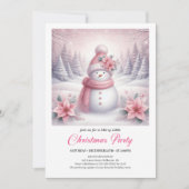 Whimsical Pink Snowman Editable Christmas Kids  Kaart (Voorkant)