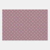 Whimsical Pink Snowman Mandala Art Deco Ogee Fans Inpakpapier Vel (Voorkant 3)