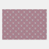 Whimsical Pink Snowman Mandala Art Deco Ogee Fans Inpakpapier Vel (Voorkant)