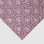 Whimsical Pink Snowman Mandala Art Deco Ogee Fans Tissuepapier (Detail)