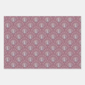 Whimsical Pink Snowman Mandala Art Deco Scallop Inpakpapier Vel (Voorkant 3)