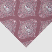 Whimsical Pink Snowman Mandala Retro Ogee Damask Tissuepapier (Detail)