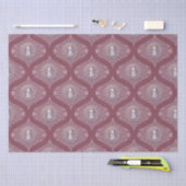 Whimsical Pink Snowman Mandala Retro Ogee Damask Tissuepapier (Craft)