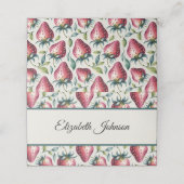 Whimsical Pink Strawberry Summer Naam Plaatskaartje (Buitenkant ongevouwen)