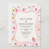 Whimsical Pink Strawberry Wedding Invitation Kaart (Voorkant)
