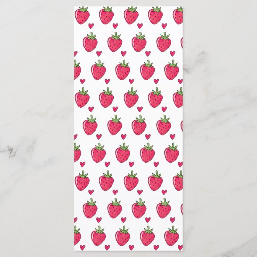 Whimsical Pink Strawberry Wedding Menu (Achterkant)