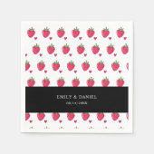 Whimsical Pink Strawberry Wedding Napkins Servet (Voorkant)