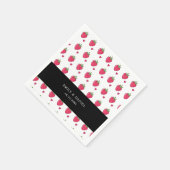 Whimsical Pink Strawberry Wedding Napkins Servet (Hoek)