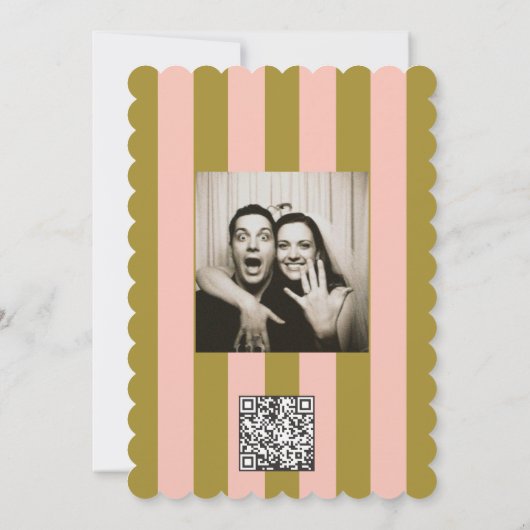 Whimsical Pink Striped Scribble Save the Date Kaart (Achterkant)