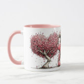 Whimsical Pink Watercolor Ink Gnome Illustration Mok (Links)