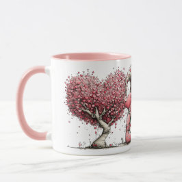 Whimsical Pink Watercolor Ink Gnome Illustration Mok