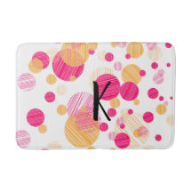 Whimsical Pink&Yellow Monogram Polka-Dot Pattern