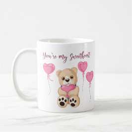 Whimsical Pink You’re My Sweetheart Teddy Bear Koffiemok