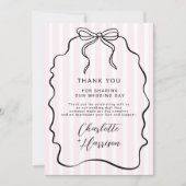 Whimsical Pinstripe Bow Wedding Bedankkaart (Voorkant)