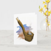 Whimsical Pipe Illustration Note Kaart (Gele Bloem)