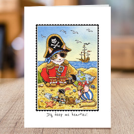 Whimsical Pirate Cat Mice Gevouwen Wenskaart Kaart