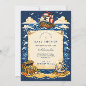 Whimsical Pirate Ship Adventure Baby Shower Kaart (Voorkant)