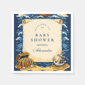 Whimsical Pirate Ship Adventure Baby Shower Servet (Voorkant)