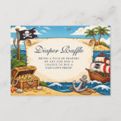 Whimsical Pirate Ship Adventure Diapper Raffle Informatiekaartje (Voorkant)