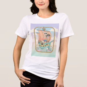 Whimsical Pirate Ship & Parrot T-Shirt Design – AD