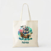 Whimsical Pirate Ship Tote Bag (Voorkant)