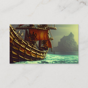 Whimsical Pirate Ship Triptych Visitekaartje