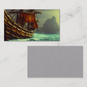 Whimsical Pirate Ship Triptych Visitekaartje (Voorkant / Achterkant)
